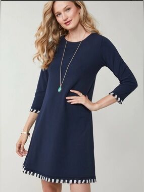 Spartina 449 Island Fringe Dress Slate Blue XXS